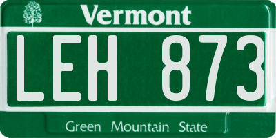 VT license plate LEH873
