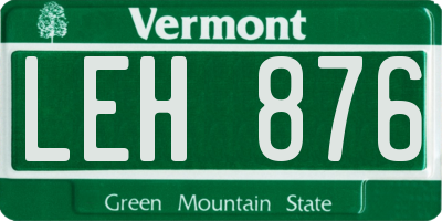 VT license plate LEH876