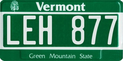 VT license plate LEH877