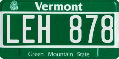 VT license plate LEH878