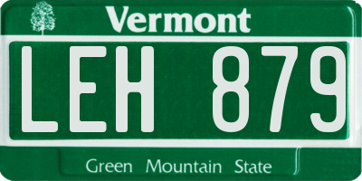VT license plate LEH879