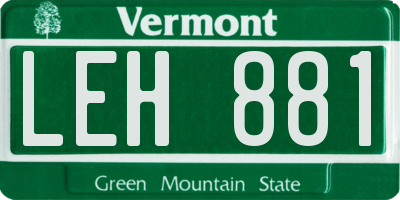 VT license plate LEH881