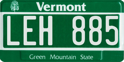 VT license plate LEH885
