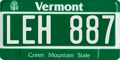 VT license plate LEH887