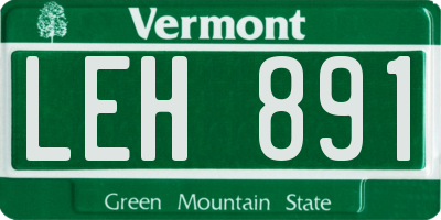 VT license plate LEH891