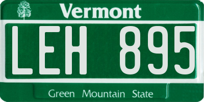 VT license plate LEH895