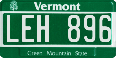 VT license plate LEH896