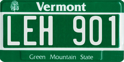 VT license plate LEH901