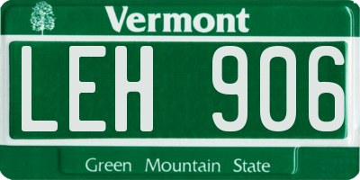 VT license plate LEH906