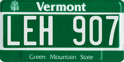 VT license plate LEH907
