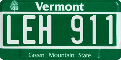 VT license plate LEH911