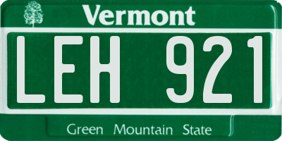 VT license plate LEH921
