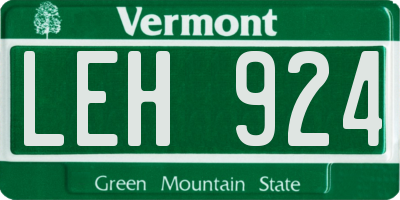 VT license plate LEH924