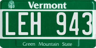 VT license plate LEH943