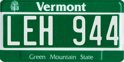 VT license plate LEH944