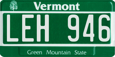 VT license plate LEH946