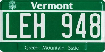 VT license plate LEH948