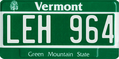 VT license plate LEH964