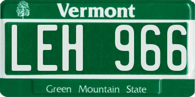 VT license plate LEH966