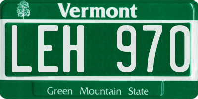 VT license plate LEH970
