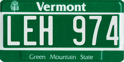 VT license plate LEH974