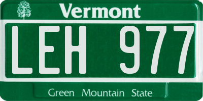 VT license plate LEH977