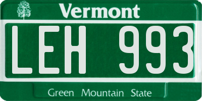 VT license plate LEH993