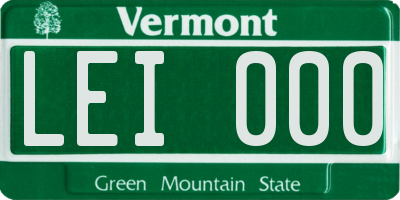 VT license plate LEI000