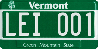 VT license plate LEI001