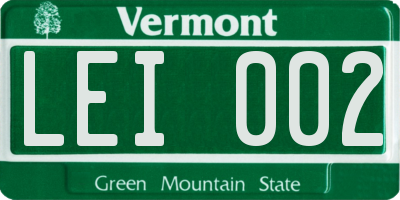 VT license plate LEI002