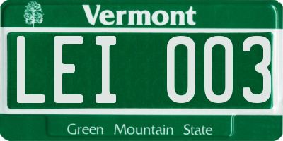 VT license plate LEI003
