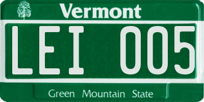 VT license plate LEI005