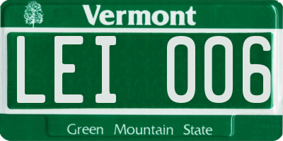 VT license plate LEI006