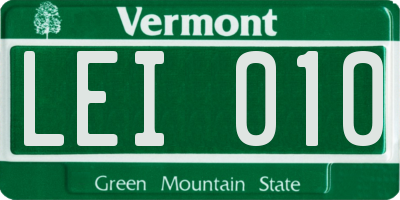VT license plate LEI010