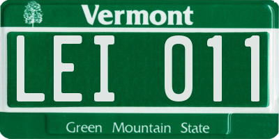 VT license plate LEI011