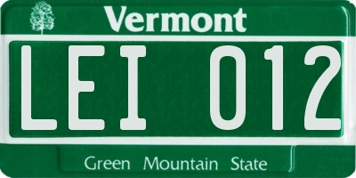 VT license plate LEI012