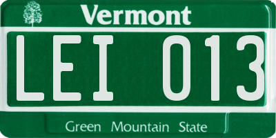 VT license plate LEI013