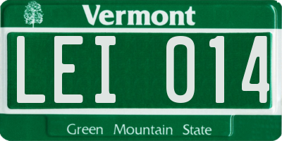 VT license plate LEI014
