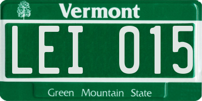VT license plate LEI015