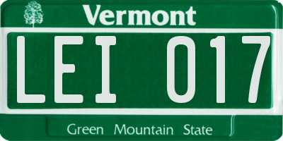 VT license plate LEI017