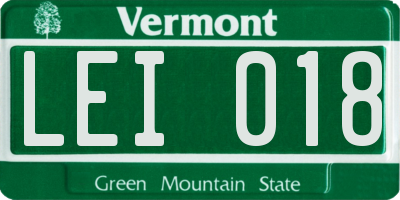 VT license plate LEI018