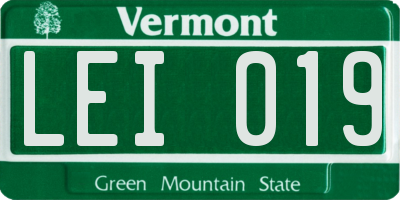 VT license plate LEI019