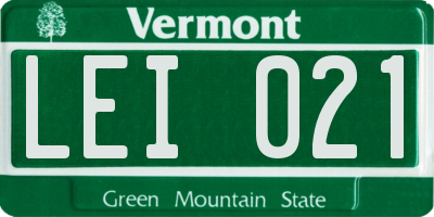 VT license plate LEI021