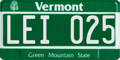 VT license plate LEI025