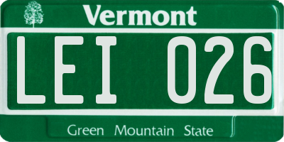 VT license plate LEI026