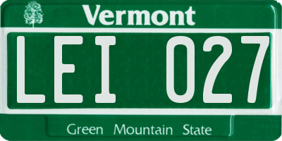 VT license plate LEI027