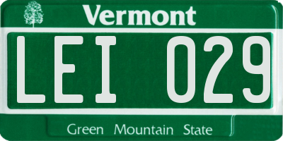 VT license plate LEI029