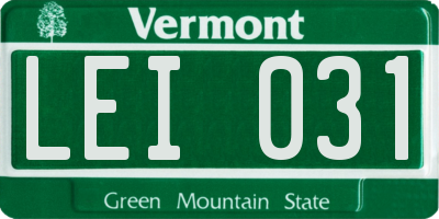 VT license plate LEI031