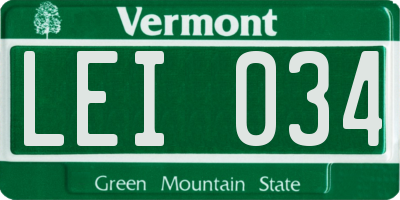 VT license plate LEI034