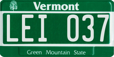VT license plate LEI037